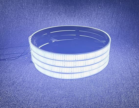 Lighting - High Intensity IP68 Waterproof 17.5 5-Row Pure White LED Wheel Lights - Flashing/Breathe Mode for Car Truck Vehicle