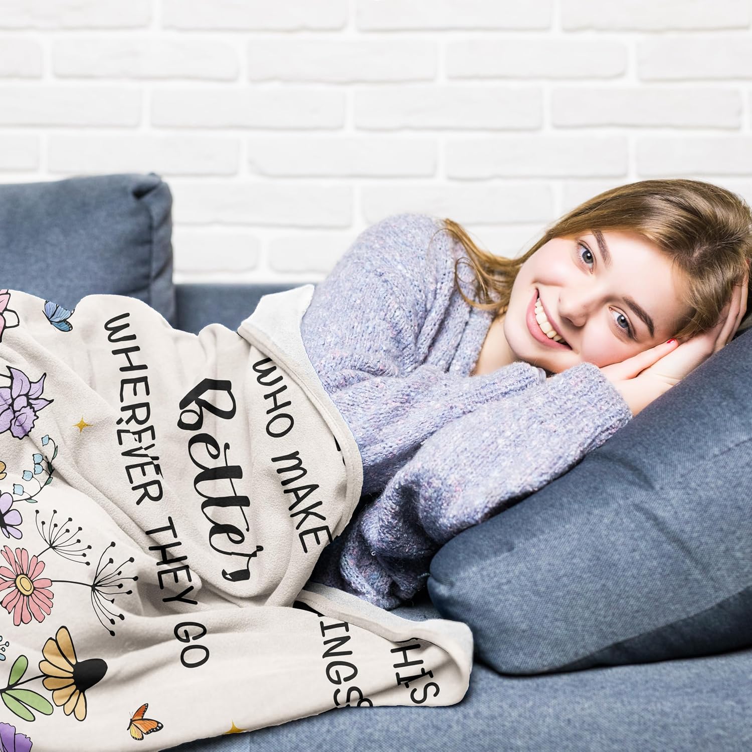 Thank You Gifts for Women, Appreciation Gift Blanket 60"X50" | Thank You Appreciation Gifts for Coworkers/Employee/Friend, Inspirational Retirement Birthday Present for Mom/Grandma/Sister