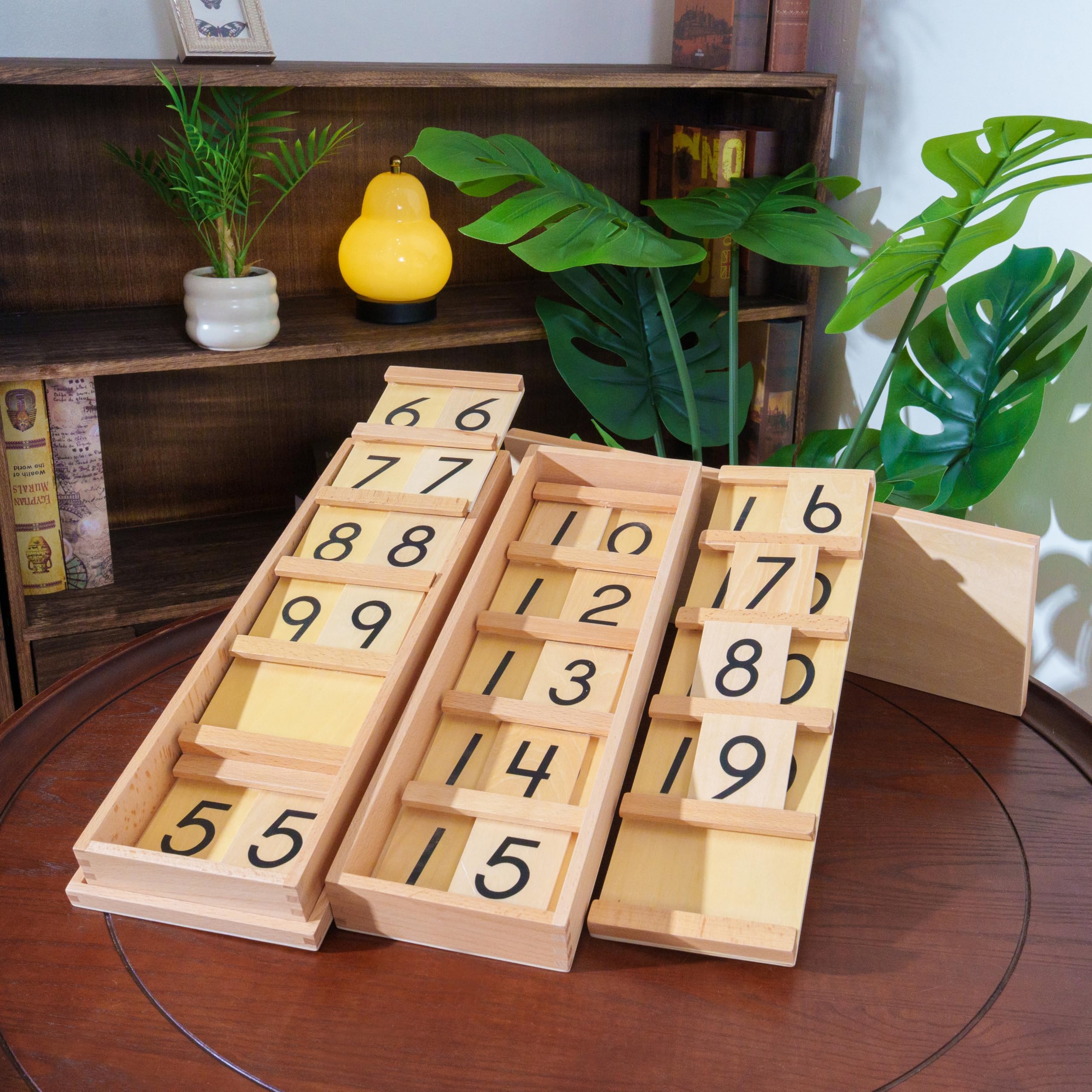 Montessori materiały matematyczne – drewniana zabawka edukacyjna do liczb i liczb, przedszkola i szkoły podstawowej, domowej i klasy od 3 lat (Montessori Seguin Tablica A i B)