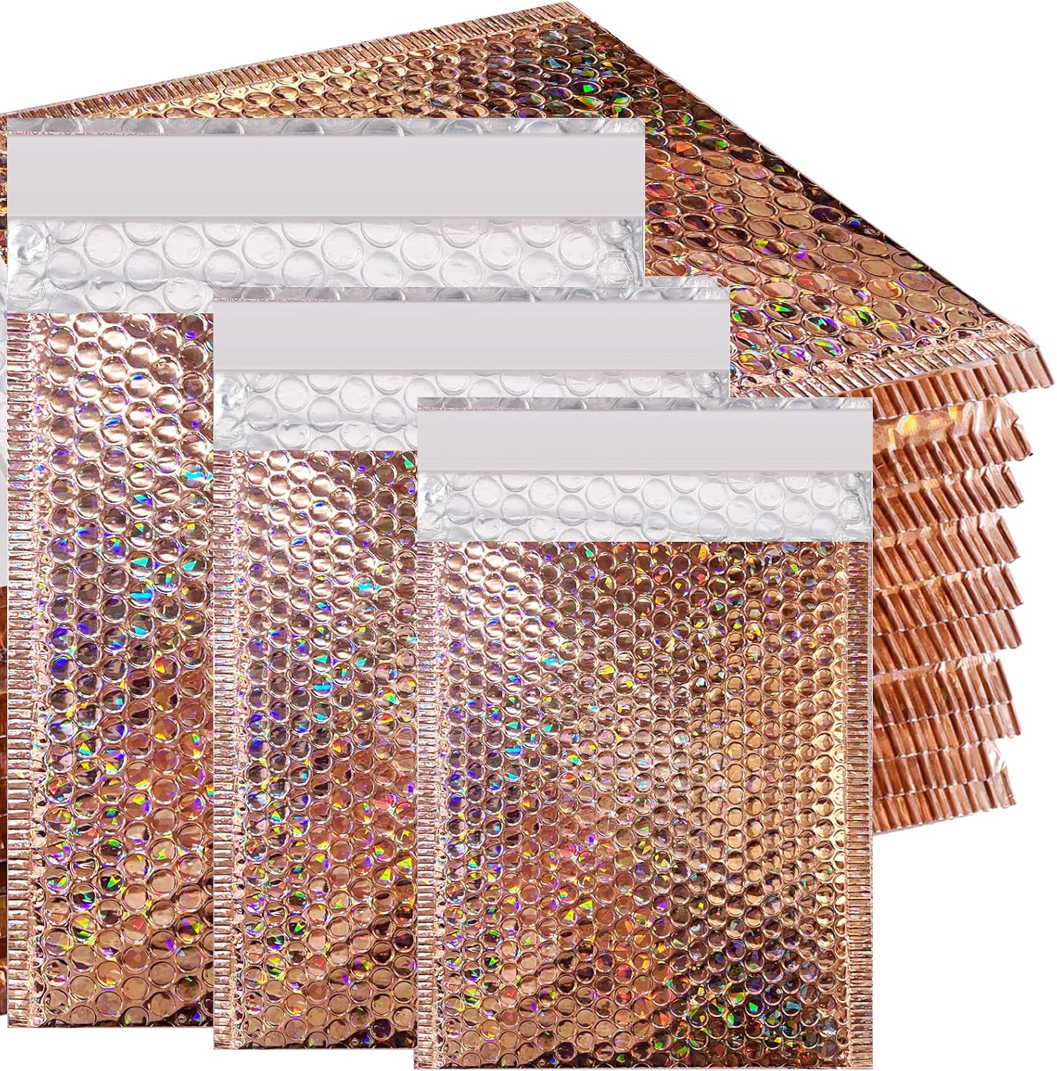 50 Pcs Metallic Bubble Mailers,Holographic Bubble Mailers