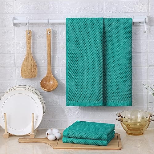 Miniatura 672 de Kitinjoy - Paños de cocina 100% algodón, paquete de 6 paños de cocina ultra suaves y absorbentes para secar platos, toallas de cocina de secado