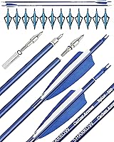 Vista 8 de Flechas de carbono de 31 pulgadas, flechas de caza de tiro con arco, 500 espina dorsal con plumas, flechas de práctica para tiro con arco compuesto