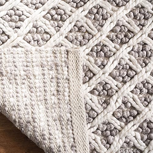 Miniatura 2 de SAFAVIEH Natura Collection - Alfombra de área de 5 x 8 pies, marfil y beige, viscosa y lana hecha a mano, ideal para zonas de alto tráfico en sala