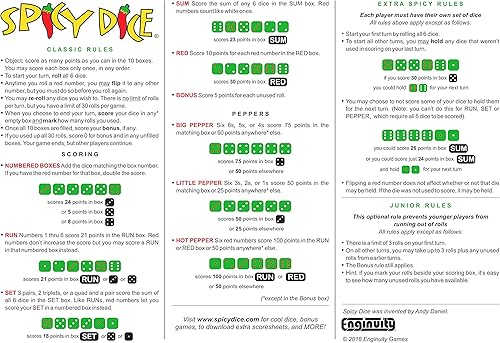 Miniatura 3 de Spicy Dice - Un juego para adultos, niños y familia. Te gustan los juegos de cartas y de mesa Como Farkle, Tenzi, LCR y yate Te encantarán los dados