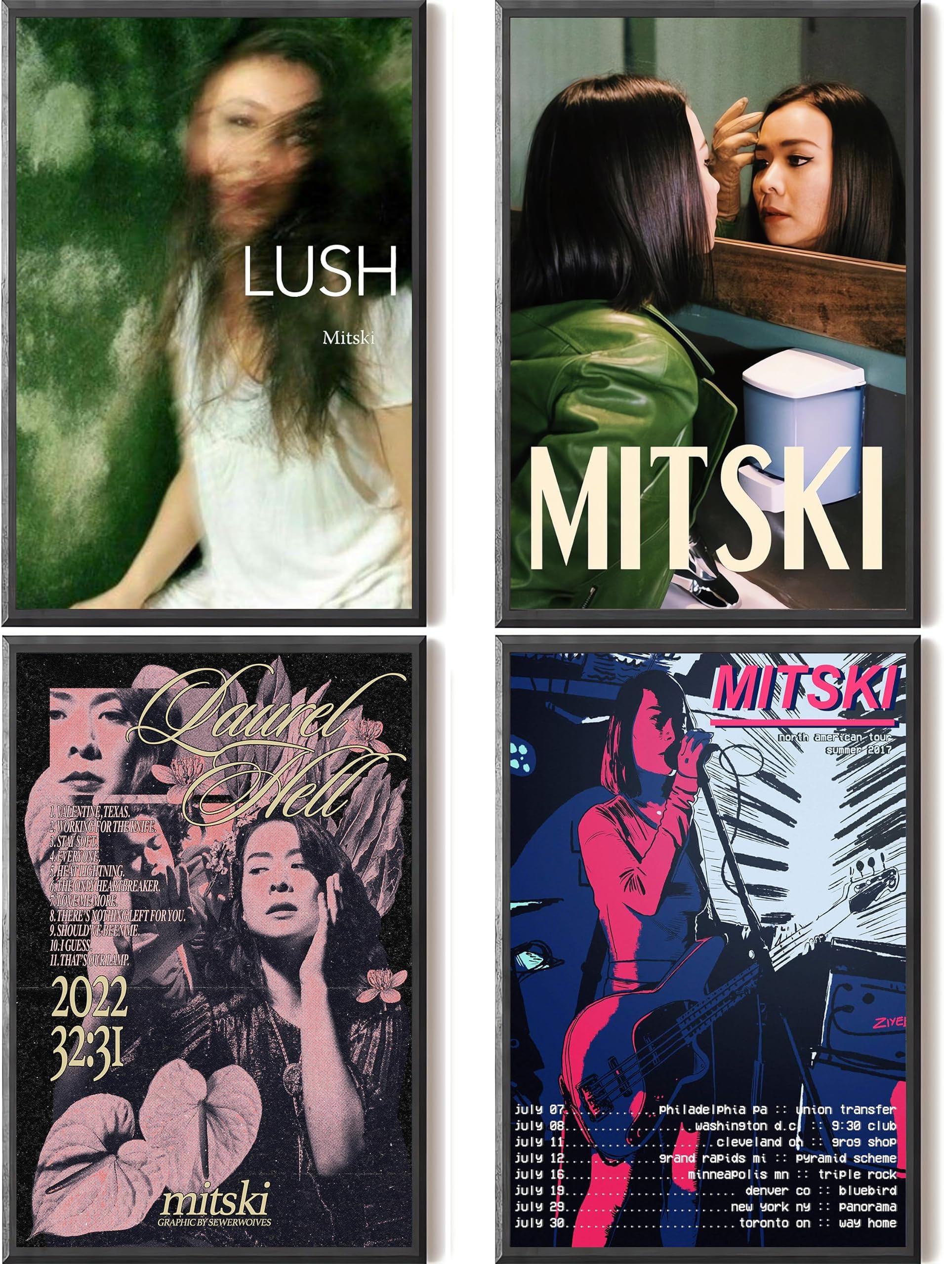 DEVENALSA Music Poster Album Cover Posters Set of 4 Canvas Bedroom Decor Gift Wall Art Decor Print Picture Paintings for Living Room Bedroom Decoration 8×12 inch