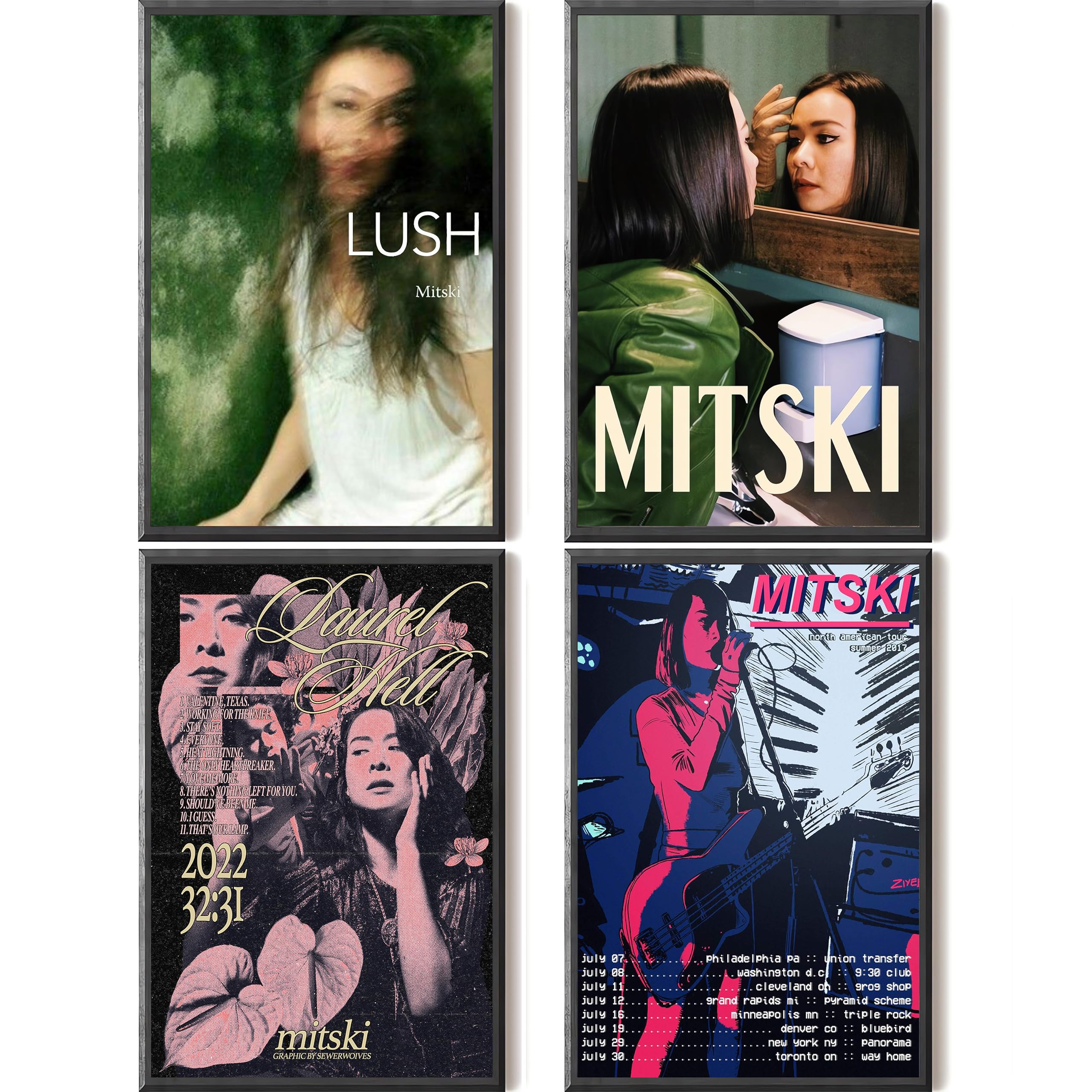 DEVENALSA Music Poster Album Cover Posters Set of 4 Canvas Bedroom Decor Gift Wall Art Decor Print Picture Paintings for Living Room Bedroom Decoration 8×12 inch