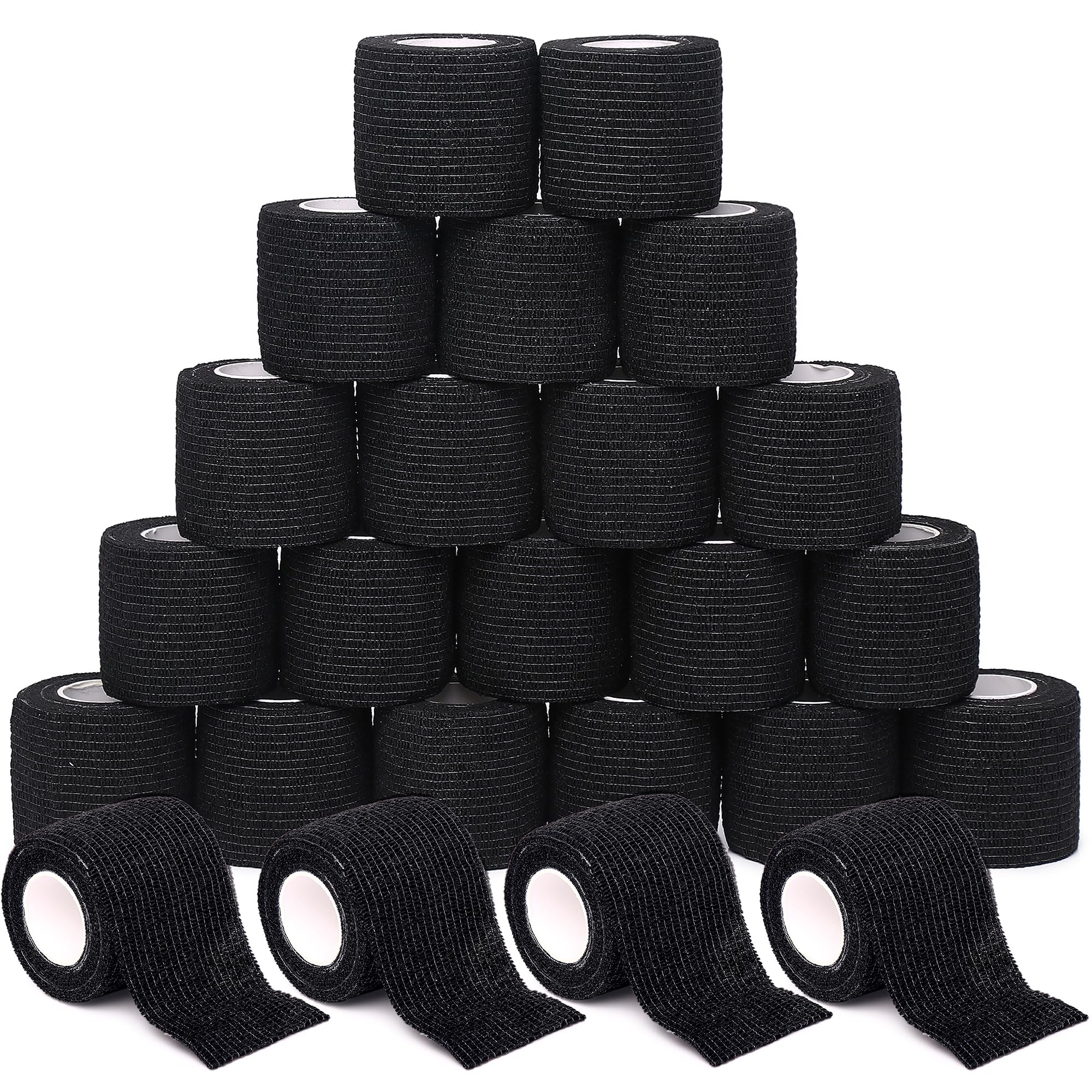 Self Adhesive Bandage Wrap Tattoo Grip Tape 2 inch x 5 Yards Cohesive Bandage Wrap Medical Wrap for Sports & First Aid, Elastic Self Sticking Bandage Tape Vet Wrap for Dogs (2 Inch, 12-Black) — Amazon image 8