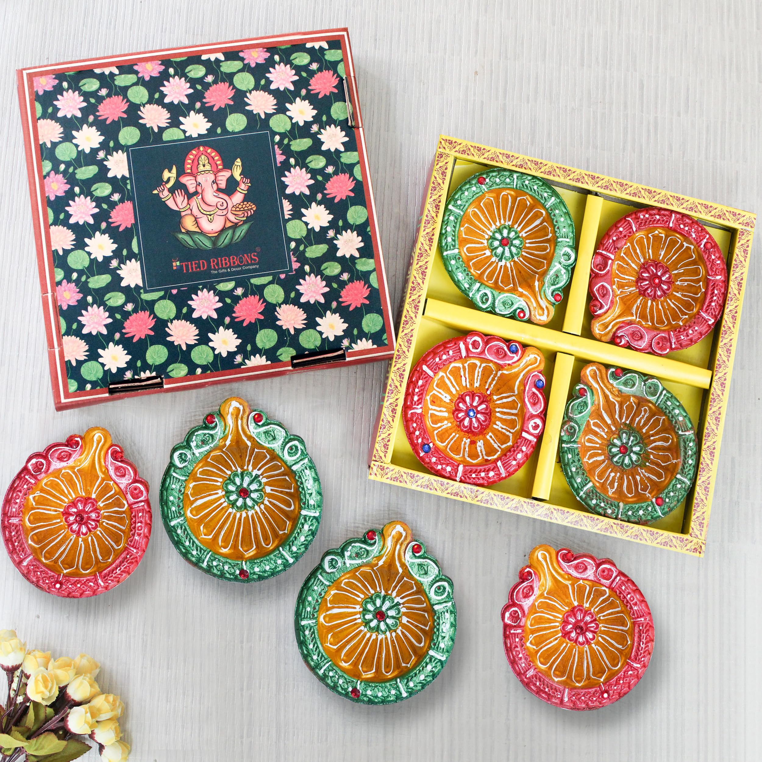 TIED RIBBONS Pack of 8 Diwali Diya Set - Large Size Teracotta Clay Diwali Diya Set Earthen Oil Ghee Diyas for Diwali - Diwali Decoration Items for Home Decor (Set of 8, Multicolor) - Diwali Décor (B08L815Y14) Amazon Price History, Amazon Price Tracker