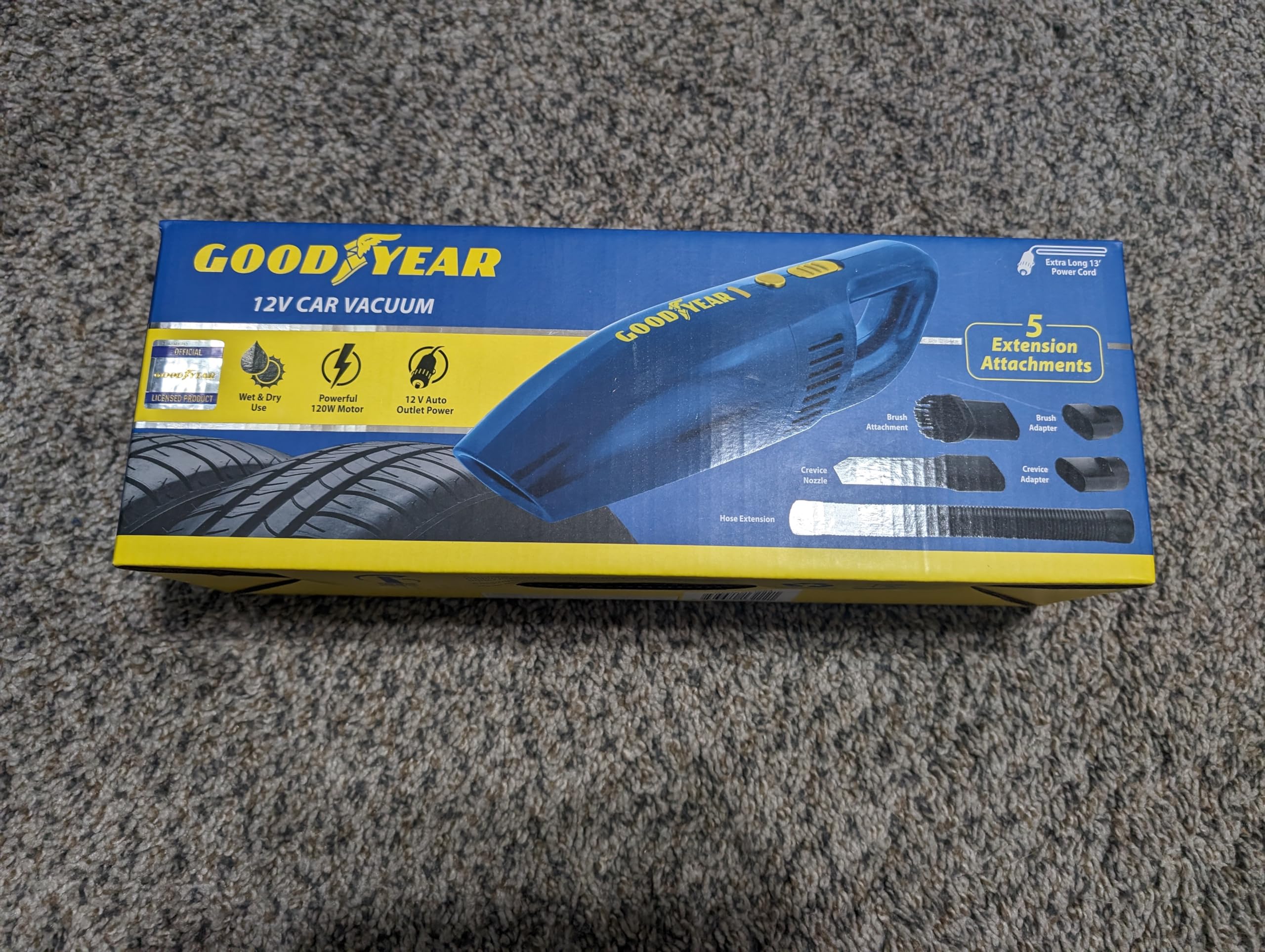 Goodyear 12V Car Vacuum, Blue