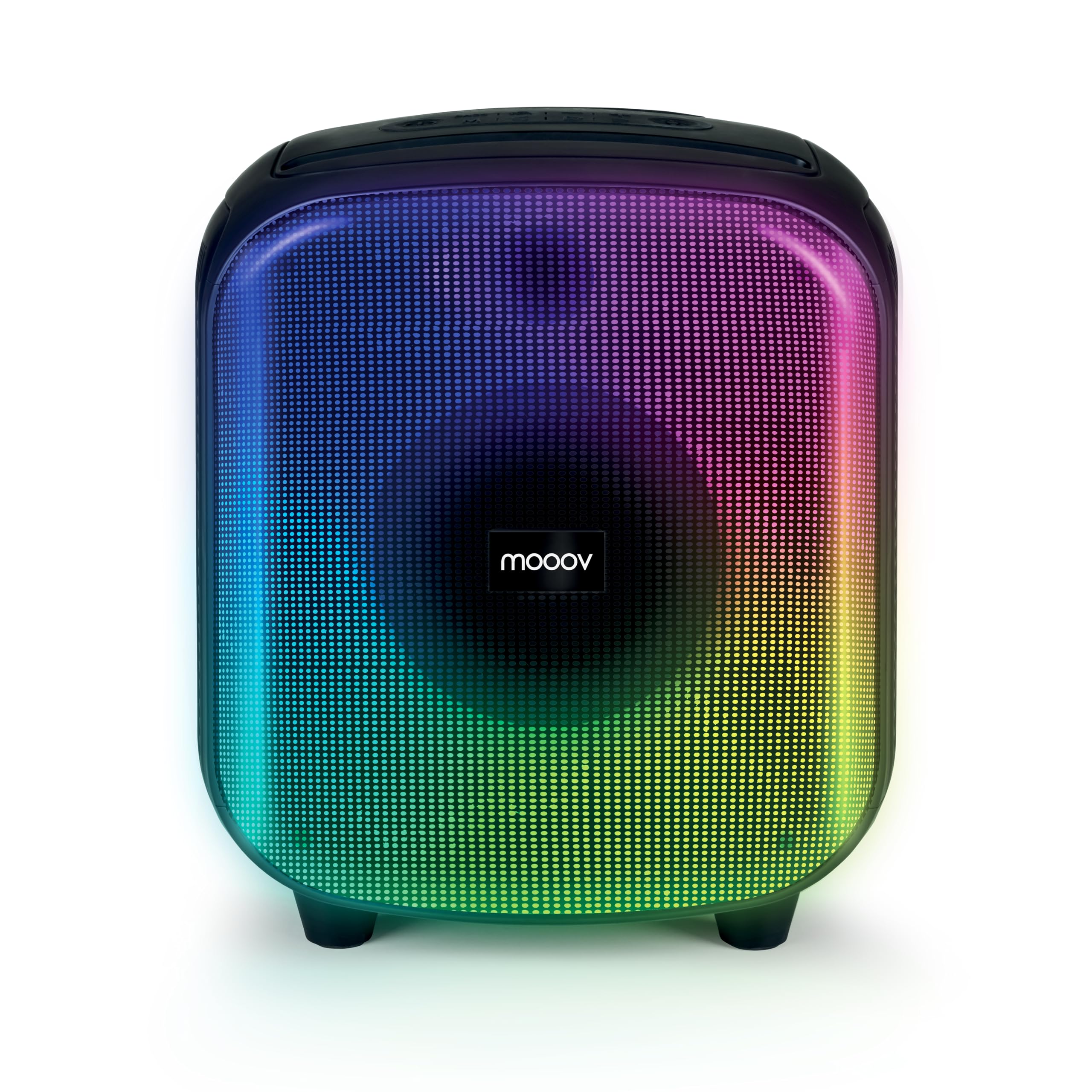 Mooov 477370 - Potężny głośnik Bluetooth 200 W Musicale, TWS, przenośny, 6 efektów LED, gniazda USB, microSD, wejście Micro