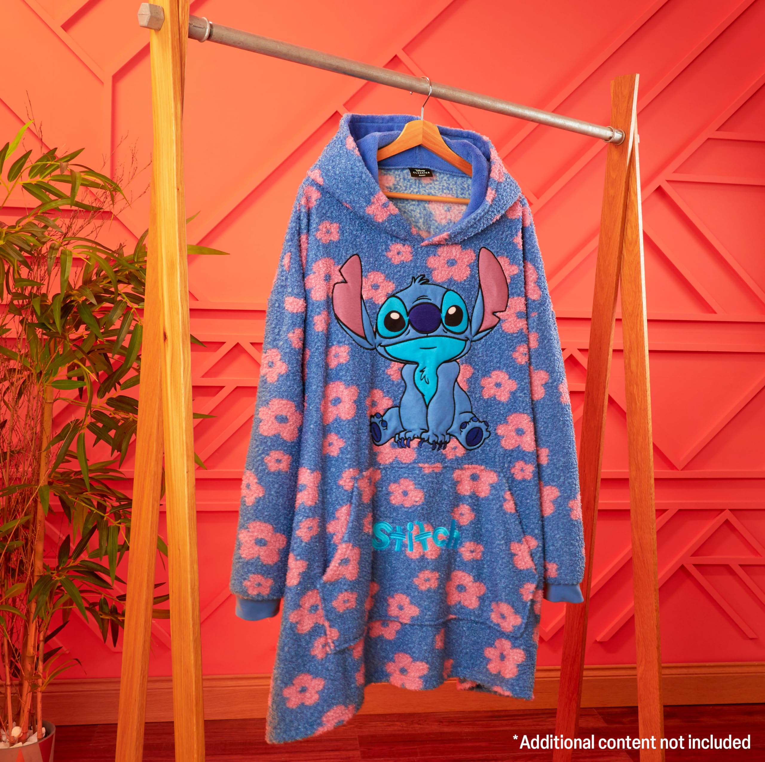 Disney Sweats à Capuche Femme, Pull Plaid Femme, Pull Poncho Oversize en Polaire Stitch Taille Unique
