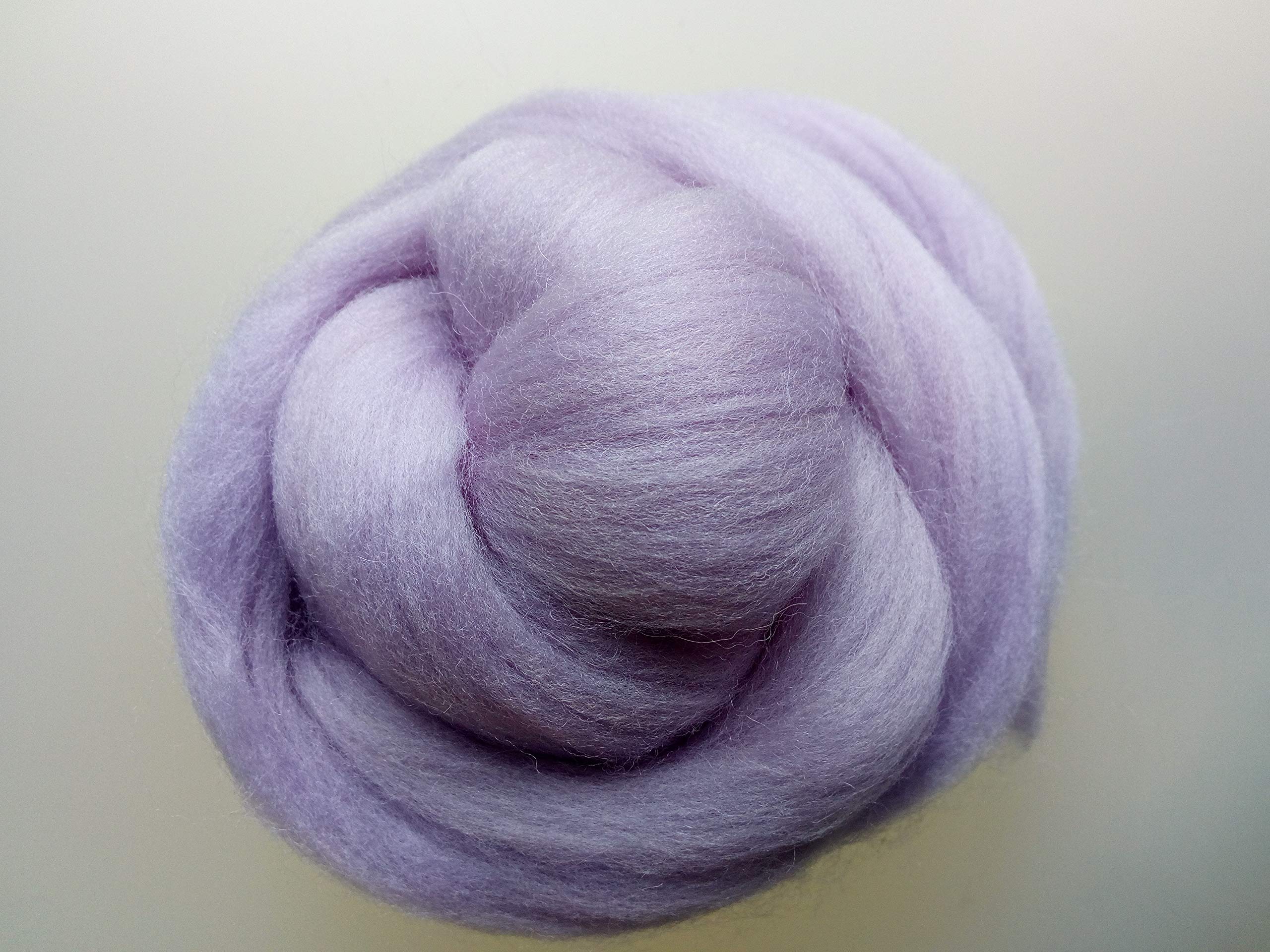 100% Merino Wool Roving Tops – 90 Colours to Mix and Match for Needle and Wet Felting, Spinning, Weaving and DIY Craft – 50 g Packs (Light Lilac) — image 1