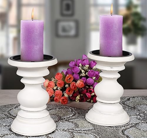 Miniatura 3 de Portavelas de madera, candelabros, portavelas, portavelas Unity, columnas torneadas redondeadas, regalo de estilo rural para bodas, fiestas, hogar,