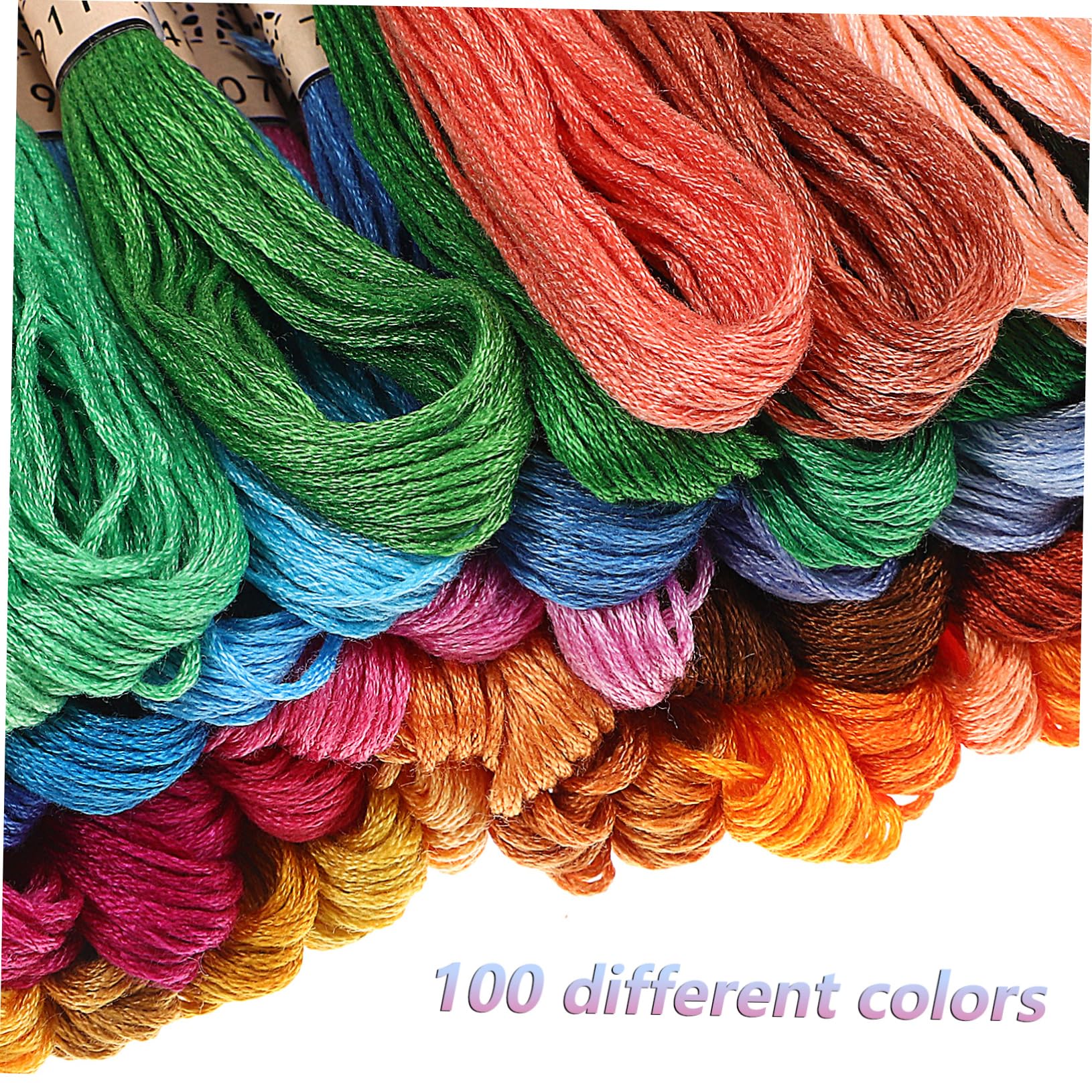 SHINEOFI 100 Colores De Hilo De Bordar + 100 Tarjetas Para Envolver Hilo Bobinas De Hilo Embroidery Kit Hilo Algodon Hilo De Punto De Cruz 100 Piezas*4