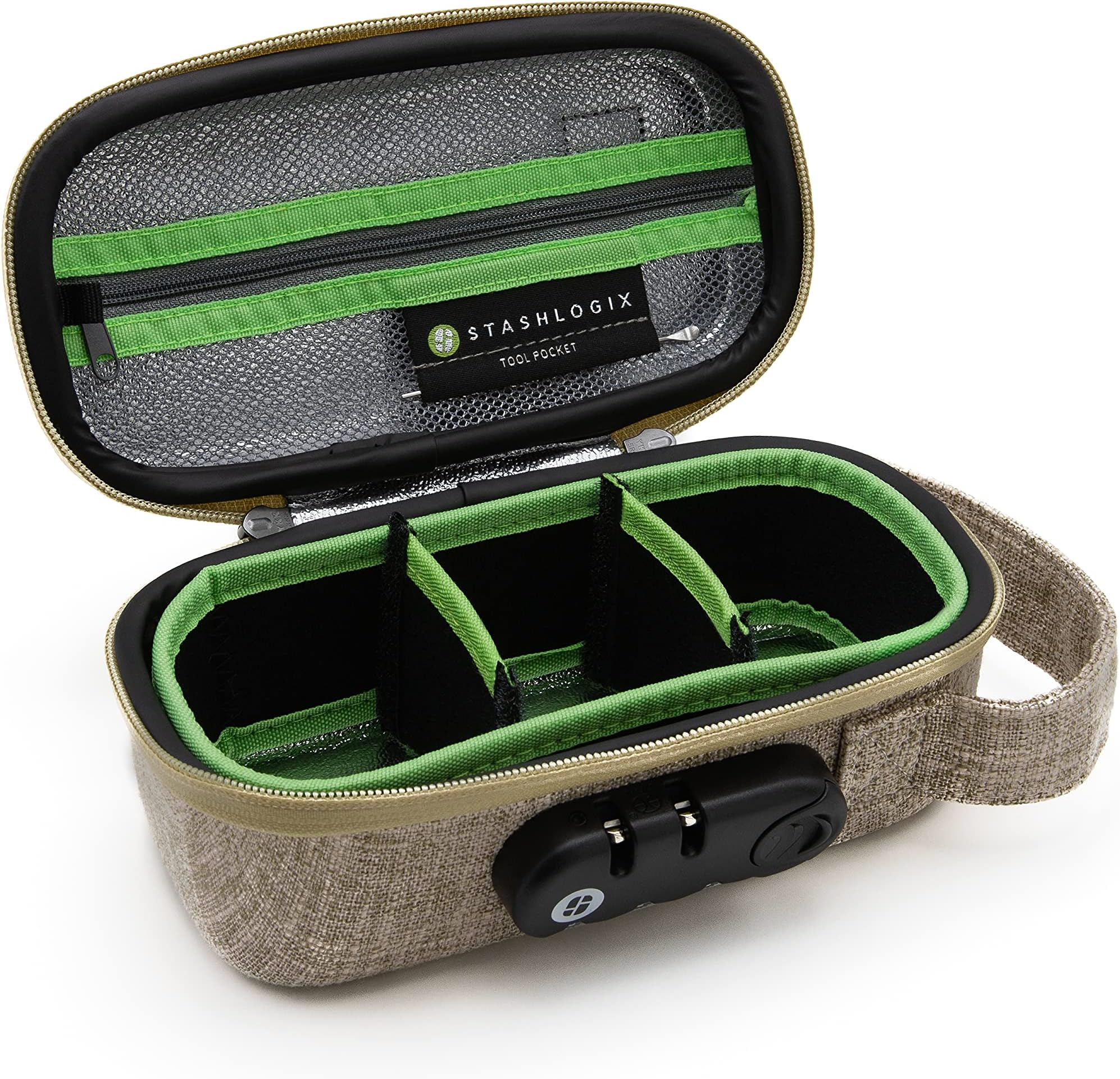 STASHLOGIX SMELL CONTROL BAG with Combination Lock Smell Free Storage Bag: The Silverton
