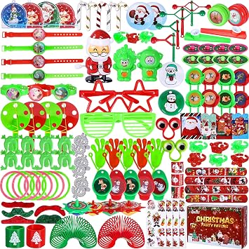 Max Fun 188Pcs Christmas Party Assortment Toys for Kids Birthday Xmas Party Favors Prizes Box Toy Assortment Classroom