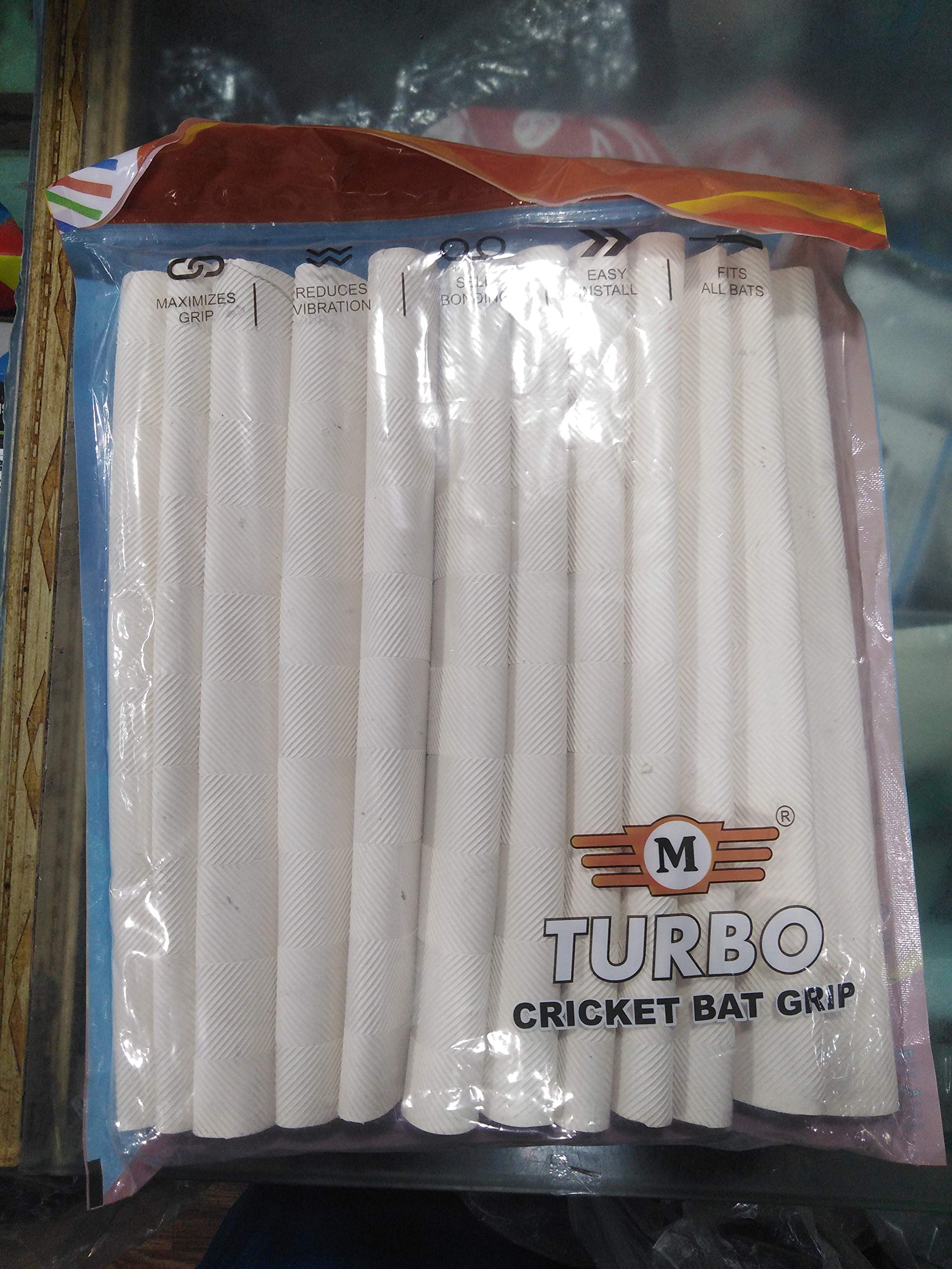 turbo White Zigzag Batting Grip 6pc Set Packing