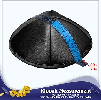 Pack of 10 or 30-Pcs - Hq 19/20CM Satin Kippah for Men & Boys, Yamaka Hat Designed in Israel - Kippot Bulk