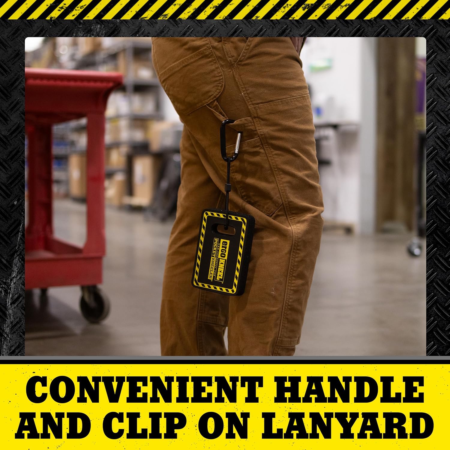Pocket Kneeler with Lanyard 4” x 6” x 1” | One-Inch-Thick Kneeling Pad | Heavy-Duty Foam Pad Anti-Fatigue Mat | Portable Knee Mat | Industrial-Grade Protection for Knees & Back