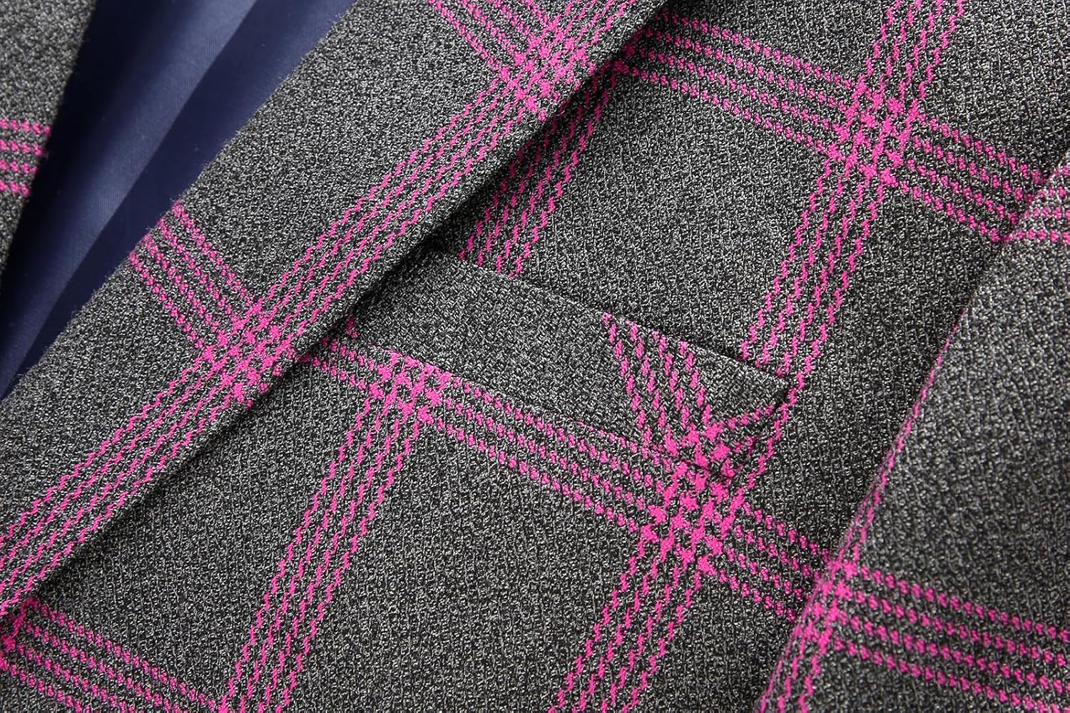 Mens Plaid Blazer Sports Coat Casual Slim Fit Checkered Blazer for Men Wedding - Image 4