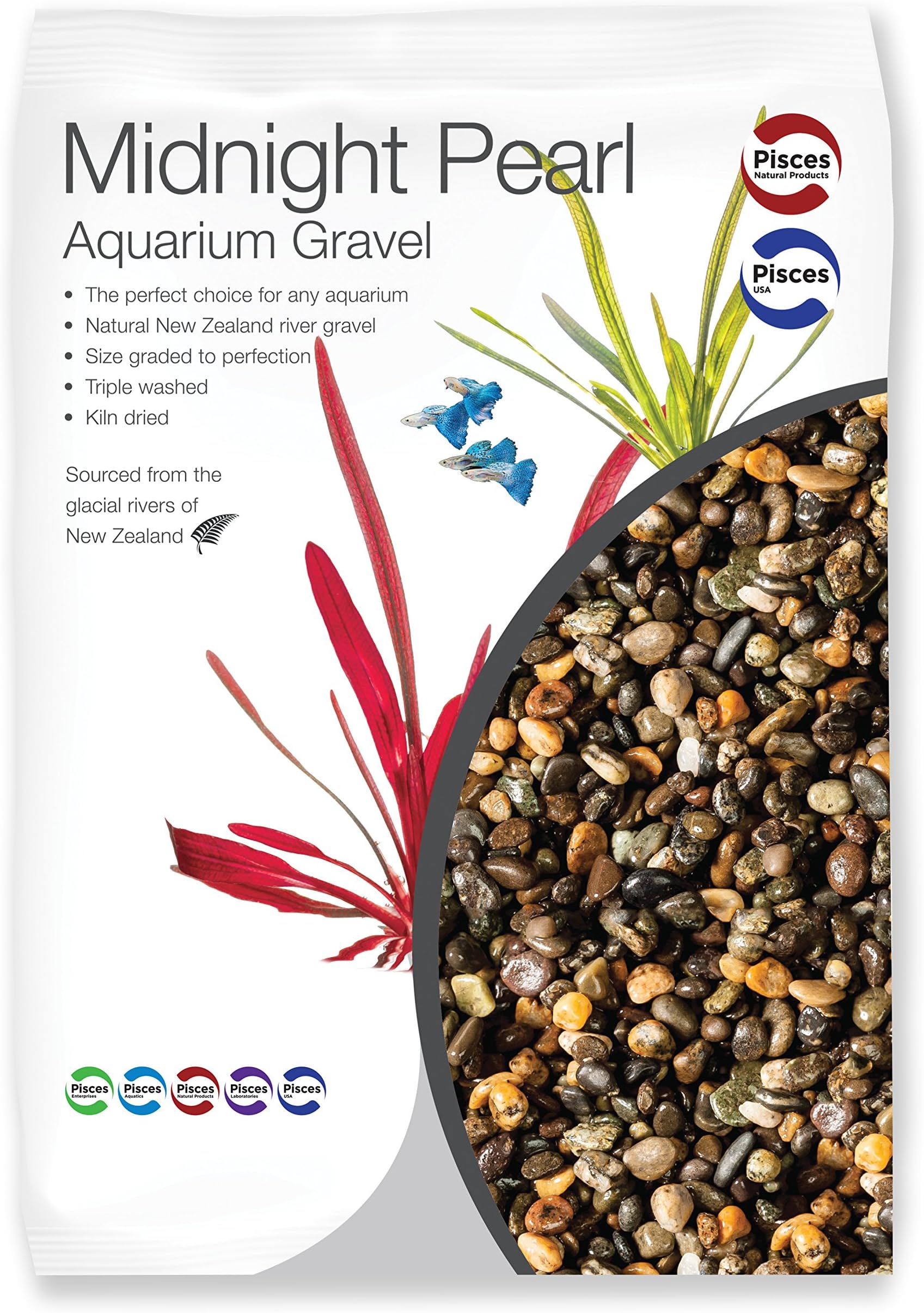 22 lb Midnight Pearl Aquarium Gravel Substrate for Aquariums, terrariums and vivariums, 2-4mm