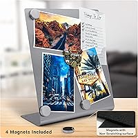Vista 4 de Large Magnetic Bulletin Board for Tabletops – Dry Erase Memo Board with Stand – Metal Easel for Magnet Display – 12x10 Inches + 4 Magnets