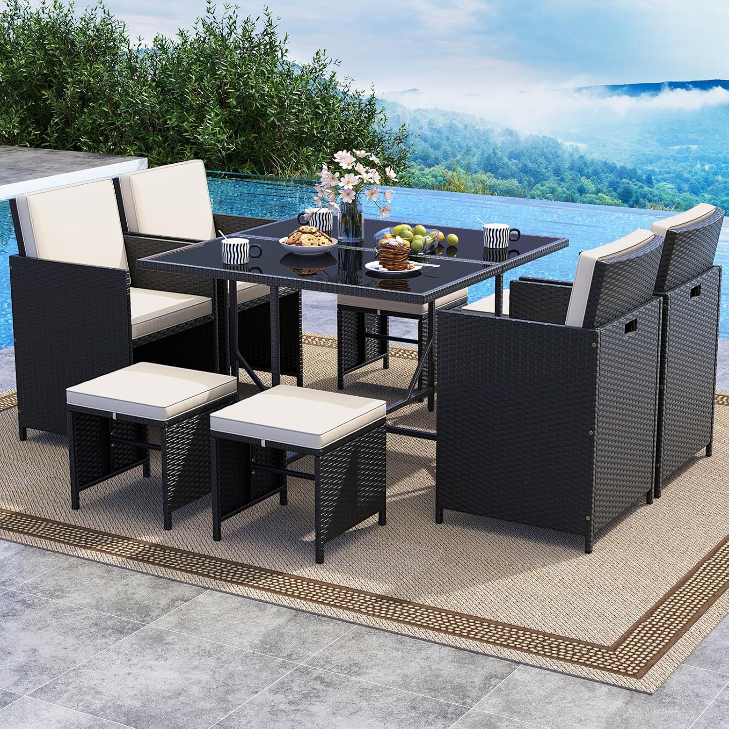 Transform Your Outdoor Space with the Tangkula 9 Piece Patio Dining Set