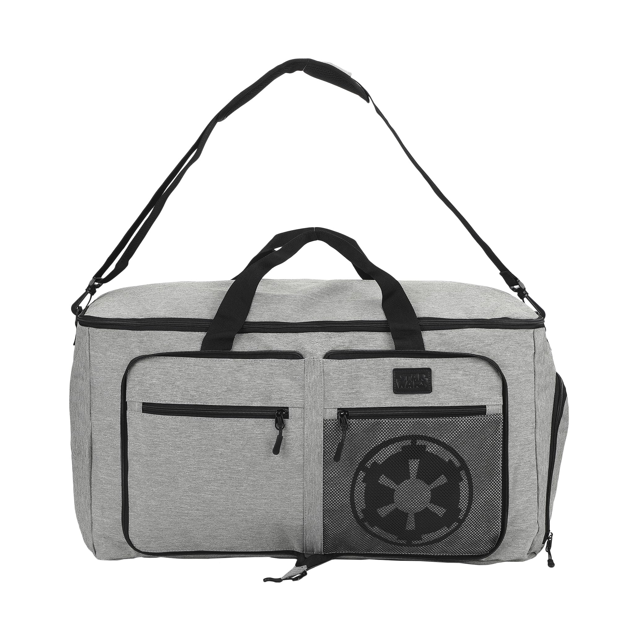 Star Wars Galactic Empire 24" Packable Travel Duffle Bag, Shoe Compartment, Removable Shoulder Strap & Front Storage Pockets