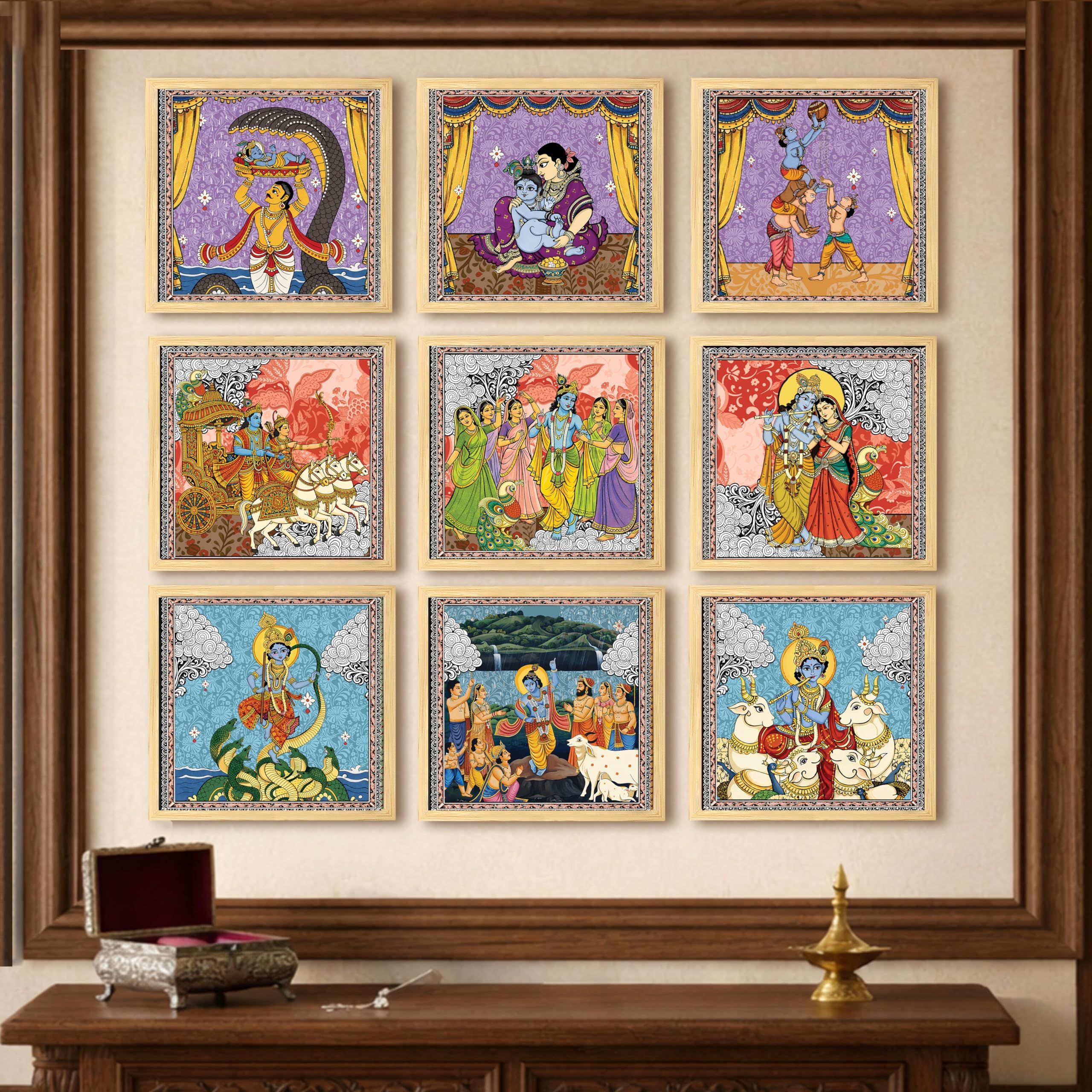 Krishna Wall Sculpture Paintings for Home decoration | Pichwai