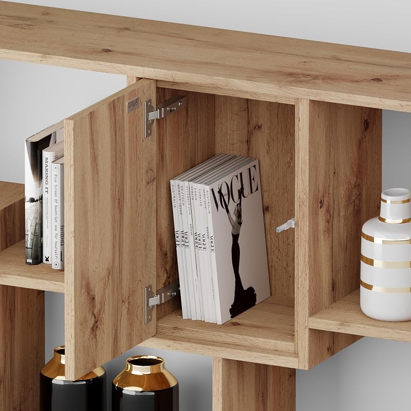 Mobili Fiver, Iacopo, TV wall Unit, Rustic Oak with Doors, Made in Italy image 2