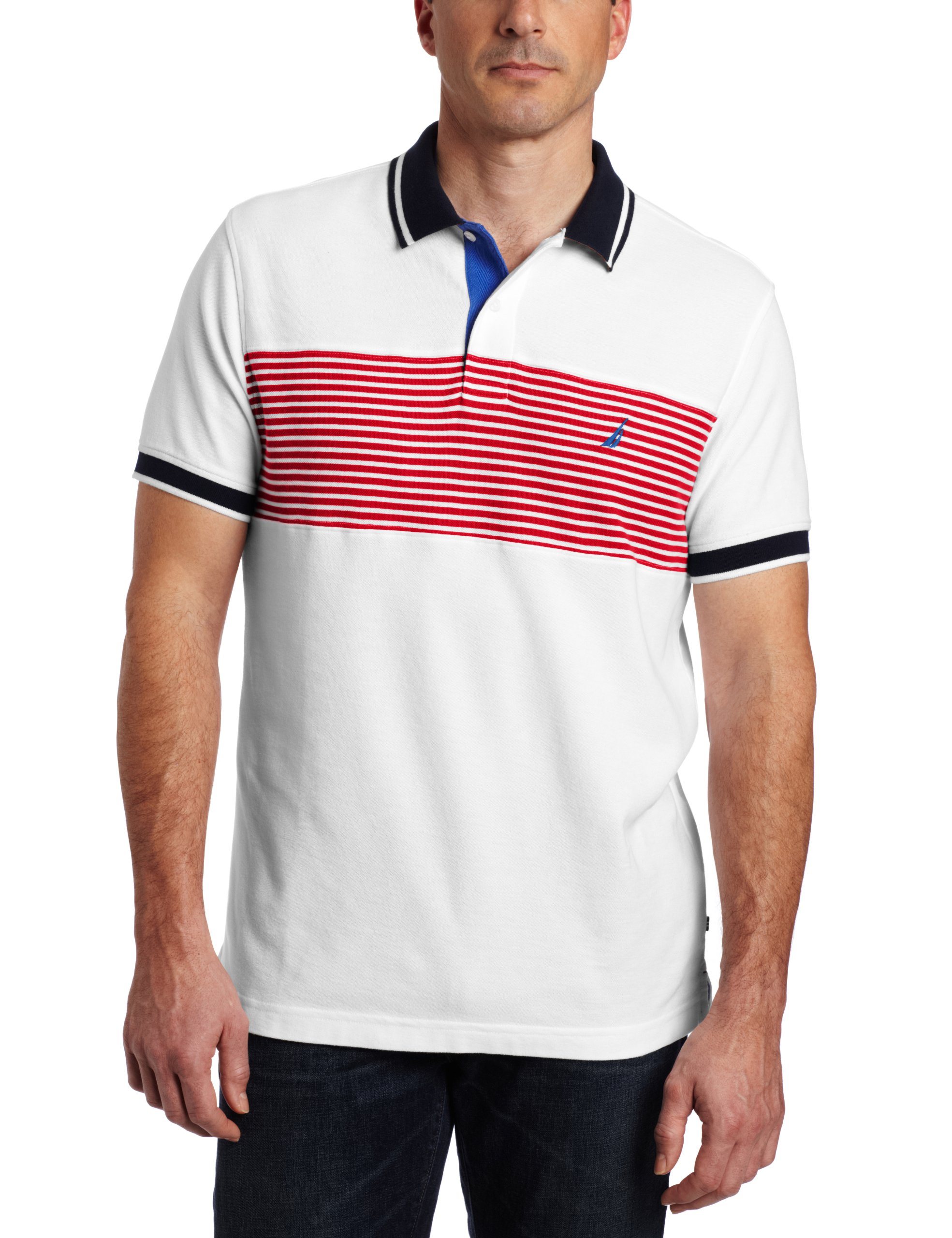 Nautica Men's Short-Sleeve Striped Polo Shirt