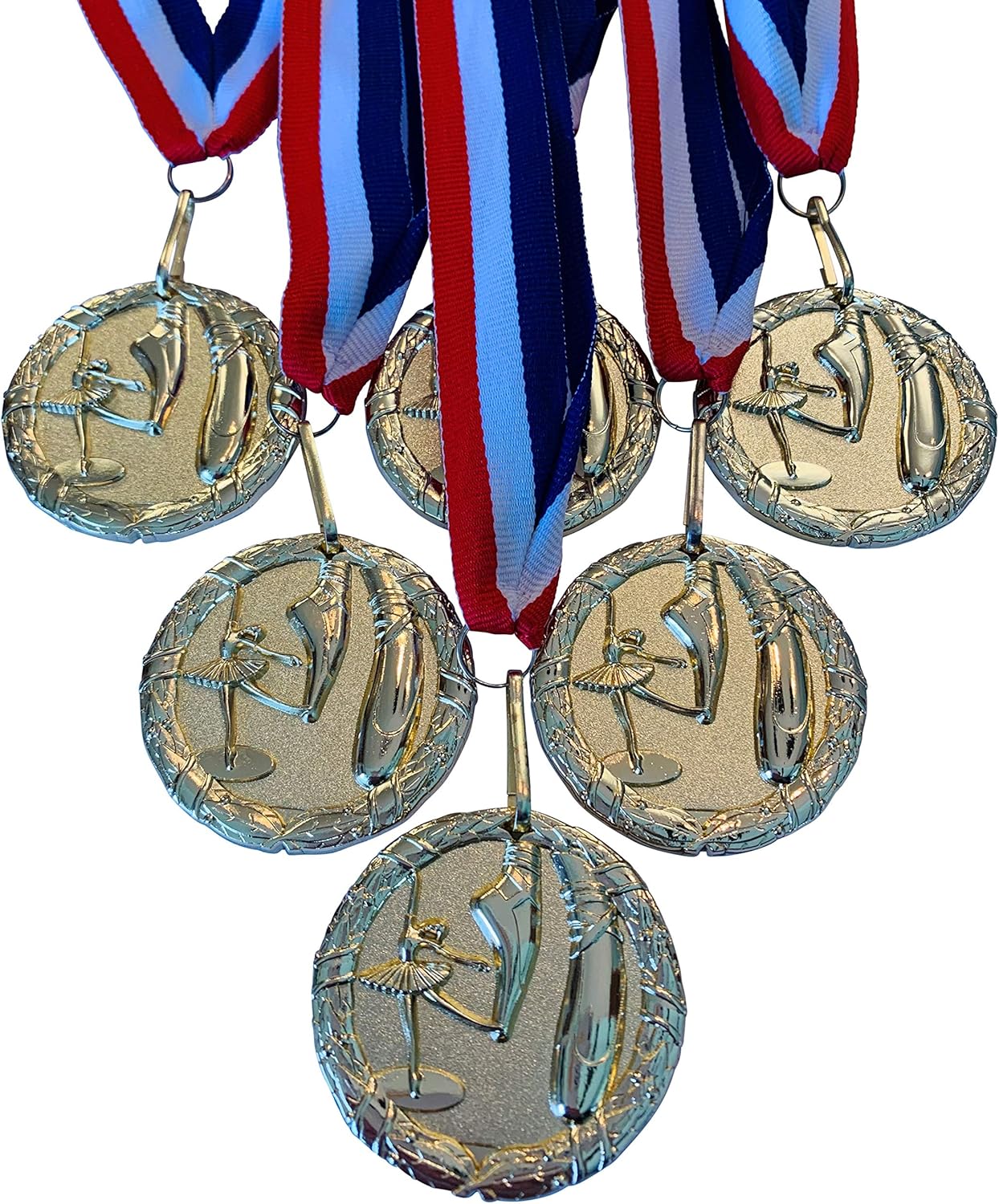 Express Medals Gold Color Ballet Medals Award Trophy with Neck Ribbon - (Pack of 6)