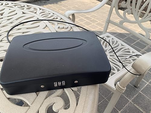 Miniatura 4 de Caja de seguridad portátil para guardar llaves, caja fuerte de viaje con cerradura de combinación, negro