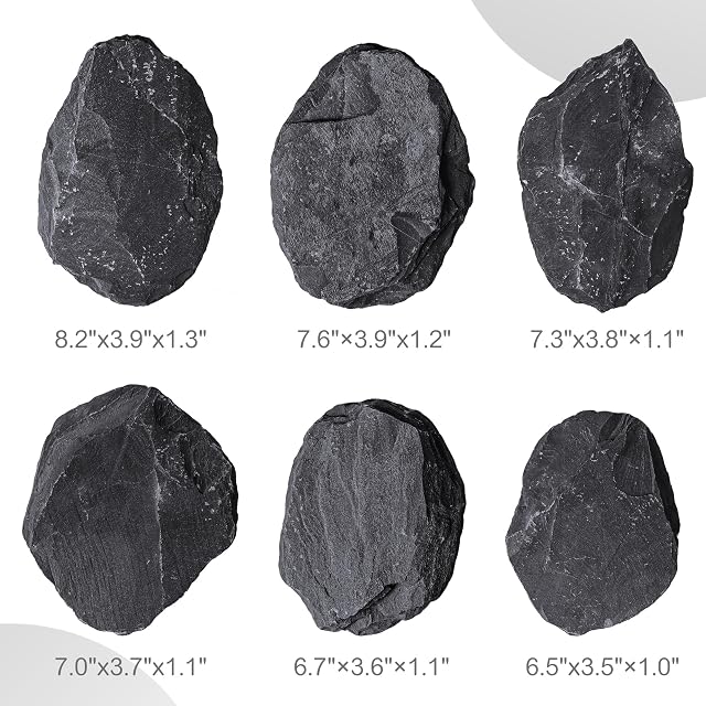Foto 3 de 7 de FISCAPE Pizarra Natural 15,5-20,5 cm, Juego de 6 Piedras Planas Grandes para Aquascaping