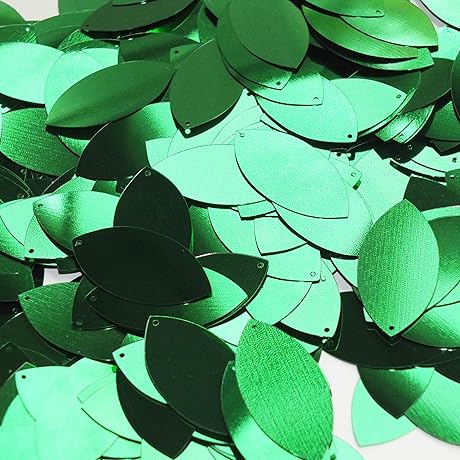 Shimmery Green Leaf Sequins for Captivating Designs