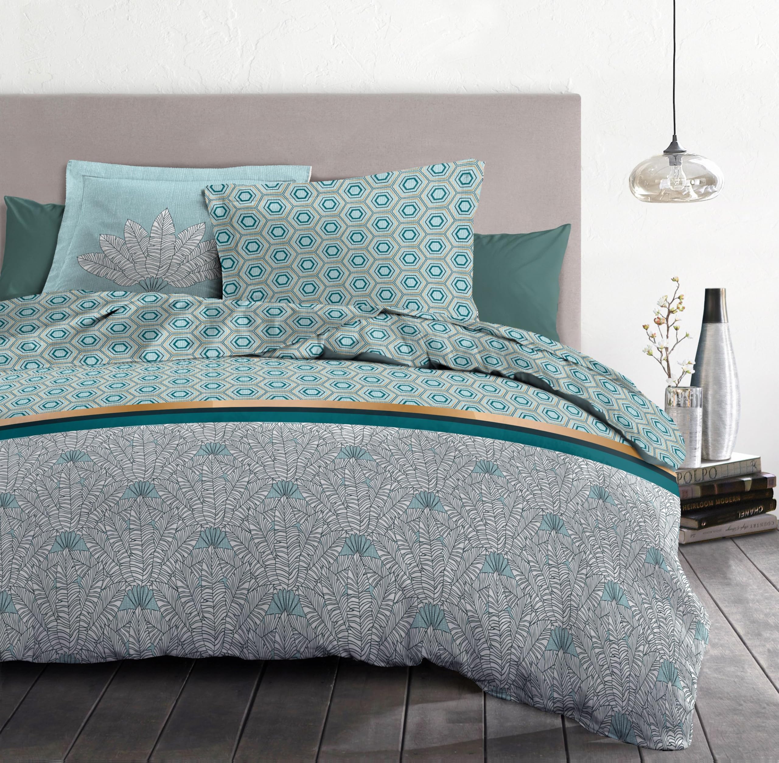 Juego de edredón 100% algodón LOUXOR textura premium para cama 140x200
