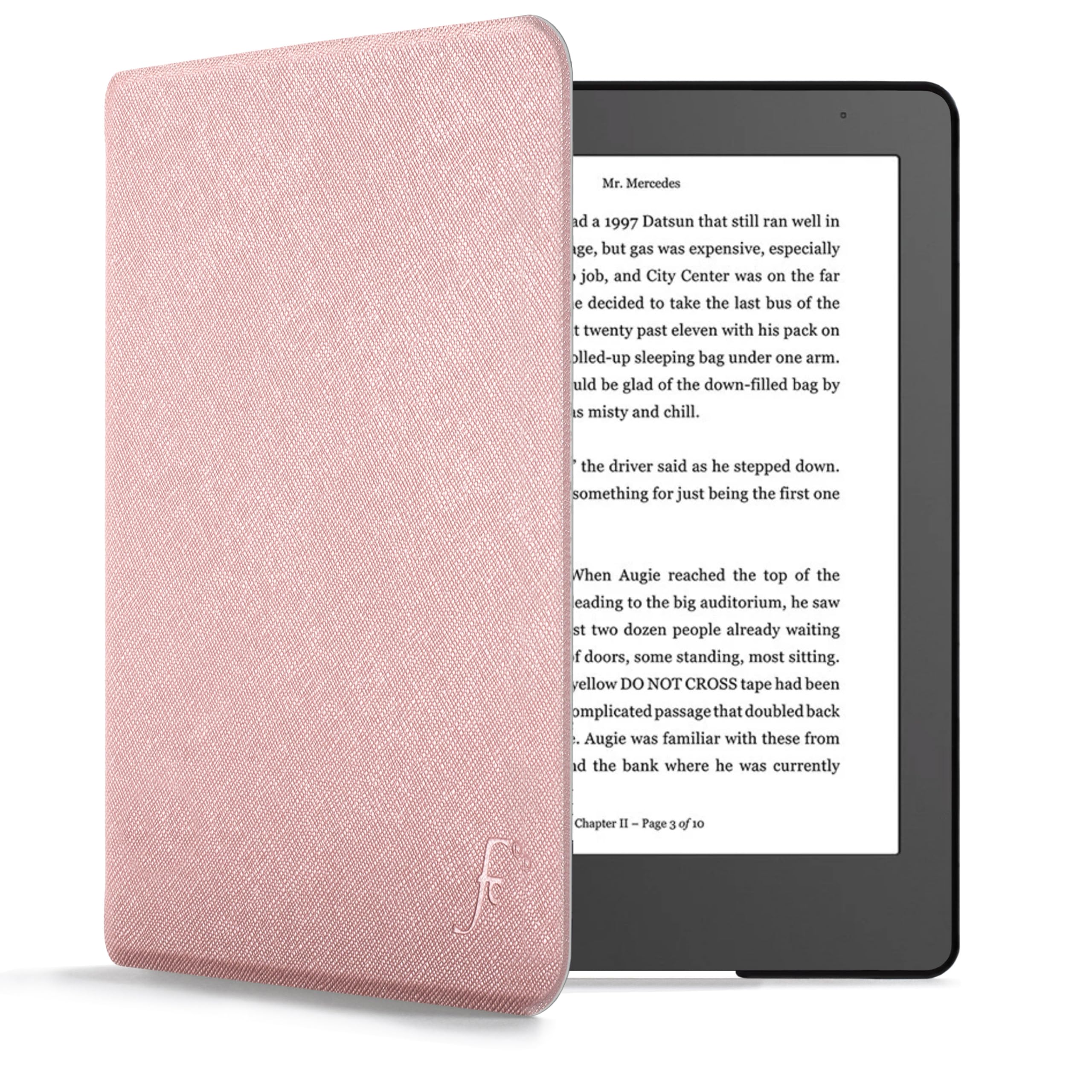 Forefront Cases Funda para Kobo Aura Edition 2 (Modelo: N236, 2016) - Delgado, Ligera y Protectora Funda para Kobo Aura Edition 2 (6") - Smart Auto Sueño Estela Función (Carcasa) - Oro Rosa - 1