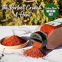 Vista 5 de NPG Auténticos copos de chile Sichuan de 1 libra, 16 onzas, medio picante, copos de pimiento rojo triturado Szechuan en polvo a granel, condimento