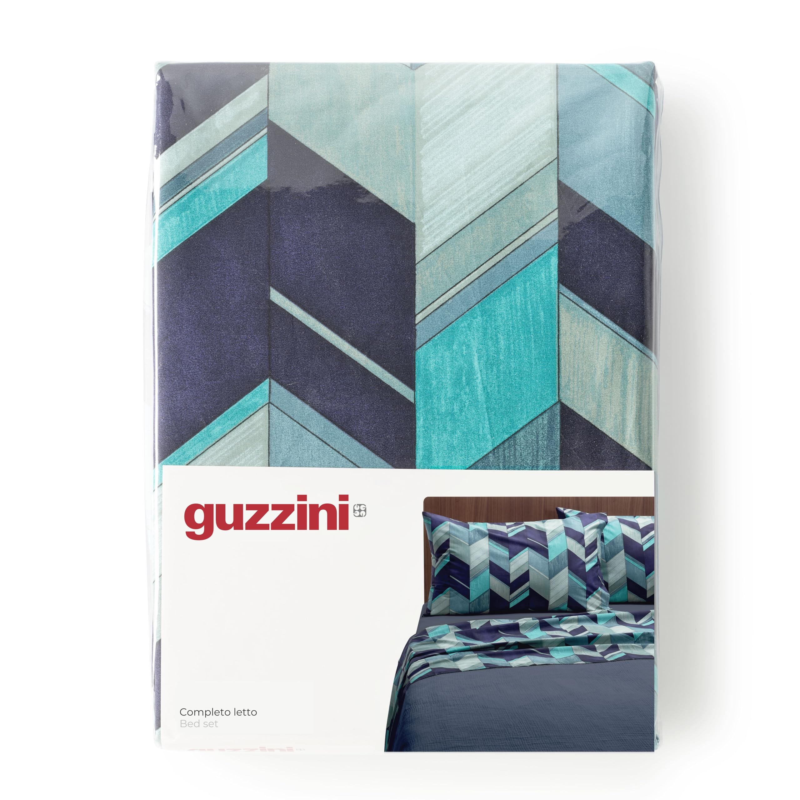 GUZZINI Classic- Completo Letto Matrimoniale Lenzuola Matrimoniali Cotone Percalle 240x280 + Lenzuolo con Angoli Matrimoniale Coprimaterasso Sotto 175x200 Materasso 30cm + 2 Federe Cuscino Letto 50x80