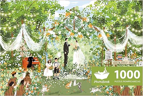 Miniatura 12 de MOMIBOOK Rompecabezas para adultos de 1000 piezas Rompecabezas de jardín de la tarde, imagen de pintura primaveral difícil desafiante duro imposible