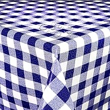 Oilcloth Tablecloth Garden Tablecloth Classic Checked Blue Choice of Width and Length 100 x 100 cm Square Washable