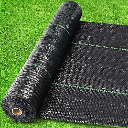Tela de barrera contra malezas de 3 pies x 300 pies, tela resistente para bloquear malas hierbas, tela duradera para cubrir el suelo (3.2 onzas)