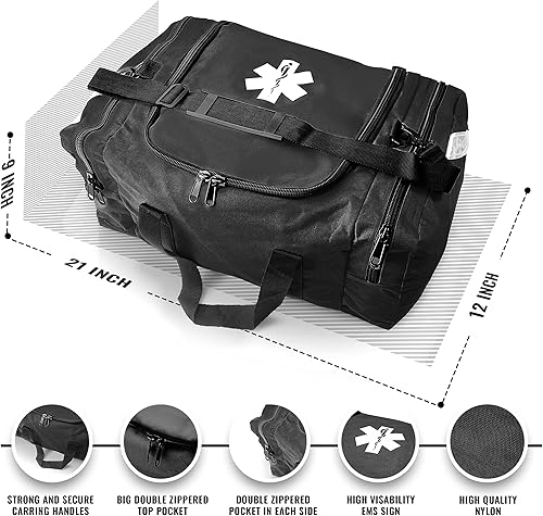 Miniatura 2 de ASA TECHMED Bolsa médica grande EMT First Responder Trauma vacía para el hogar 21 x 12 x 9 pulgadas, oficina, escuela, EMT, paramédicos, primeros