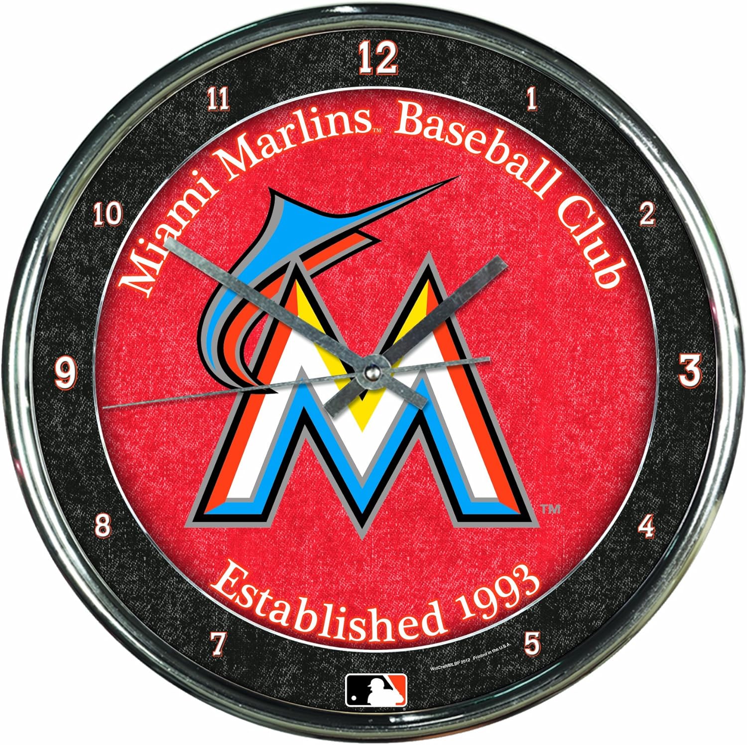 MLB Miami Marlins Chrome Clock