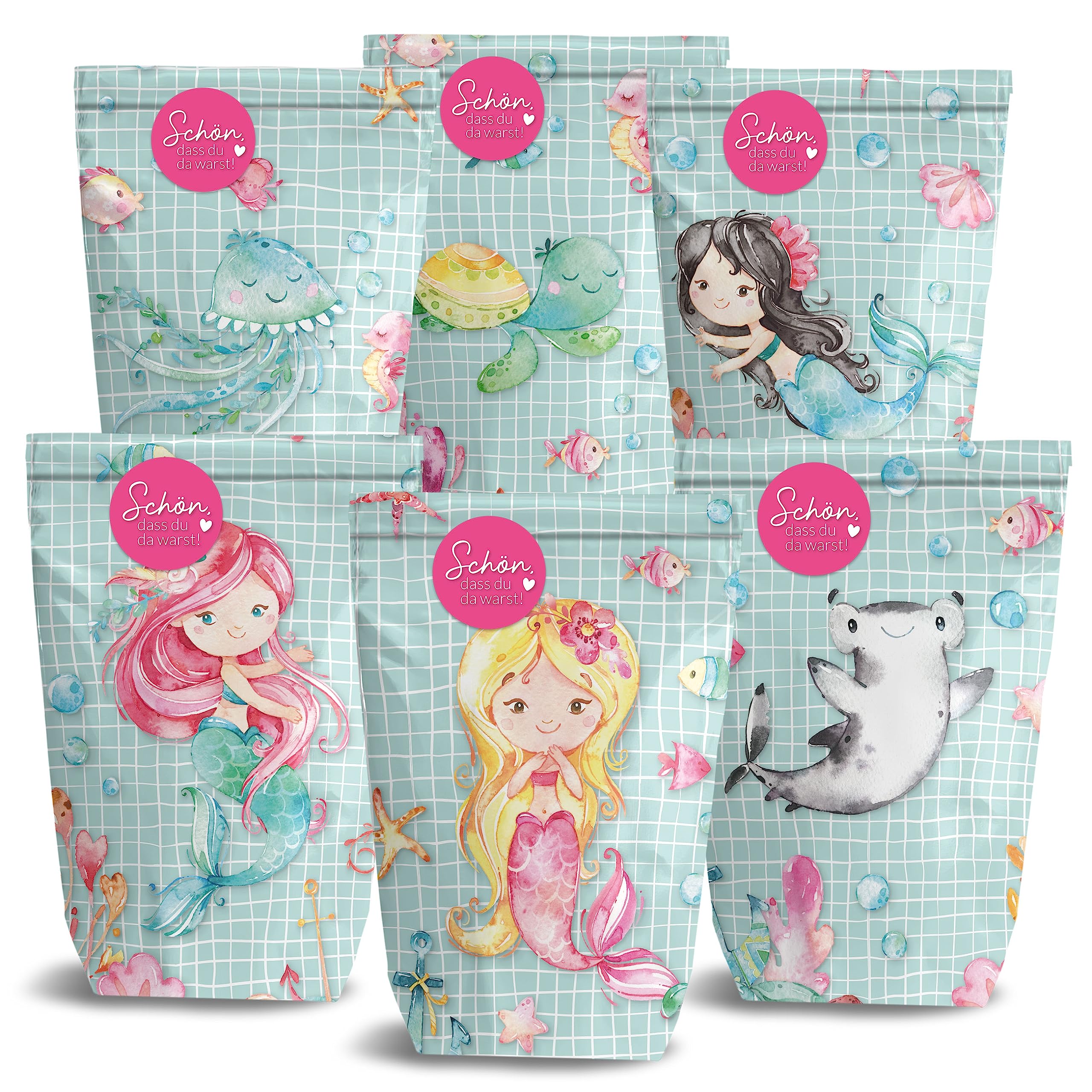 Papierdrachen Partytüten Set - 24 Geschenktüten mit Stickern zum Geburtstag - Mitgebsel zum Befüllen und Verschenken - kleines Dankeschön an Deine Gäste