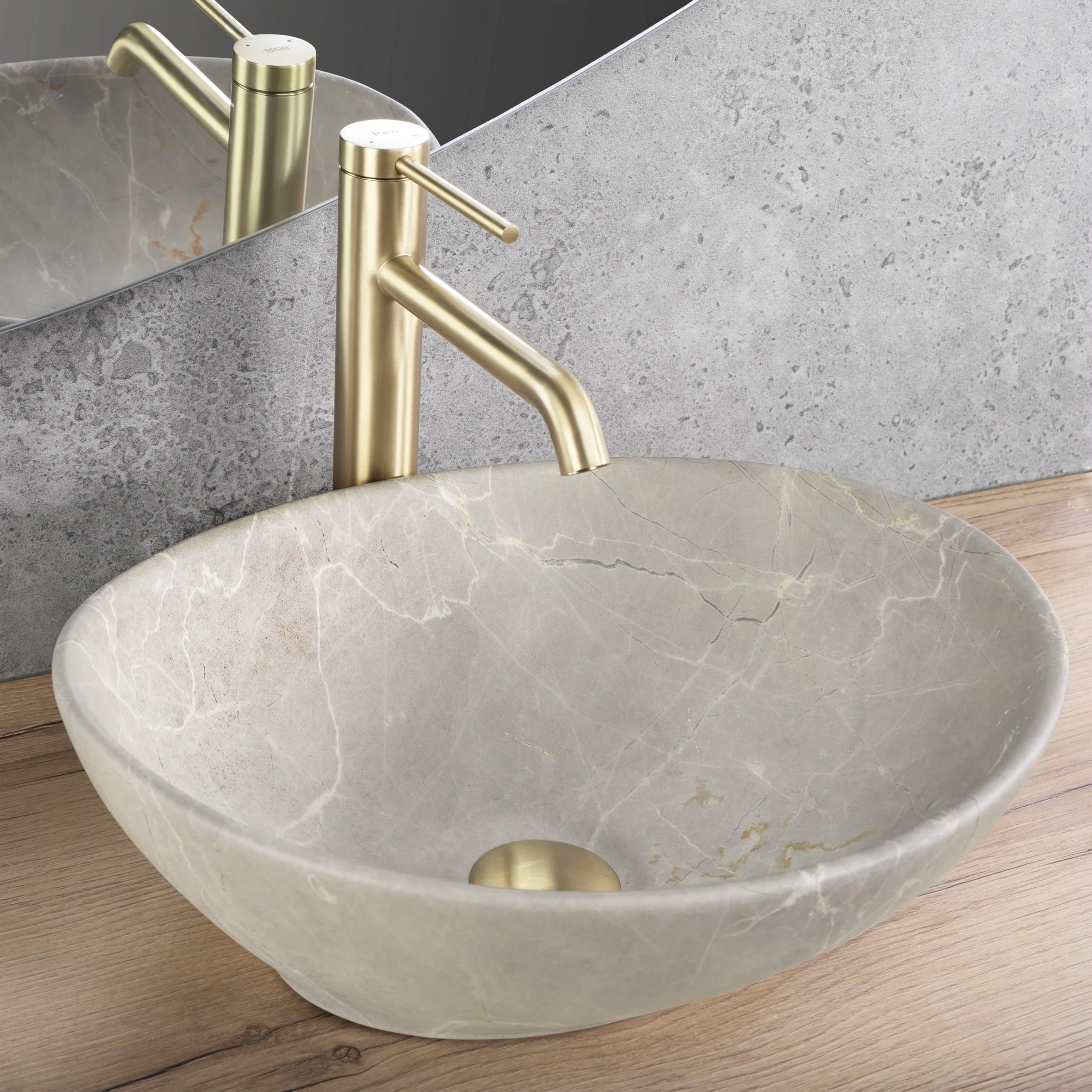 Rea, Ceramiczna Umywalka Nablatowa Sofia Beige Matt, Beżowa, 41 X 34,5 X 15 Cm