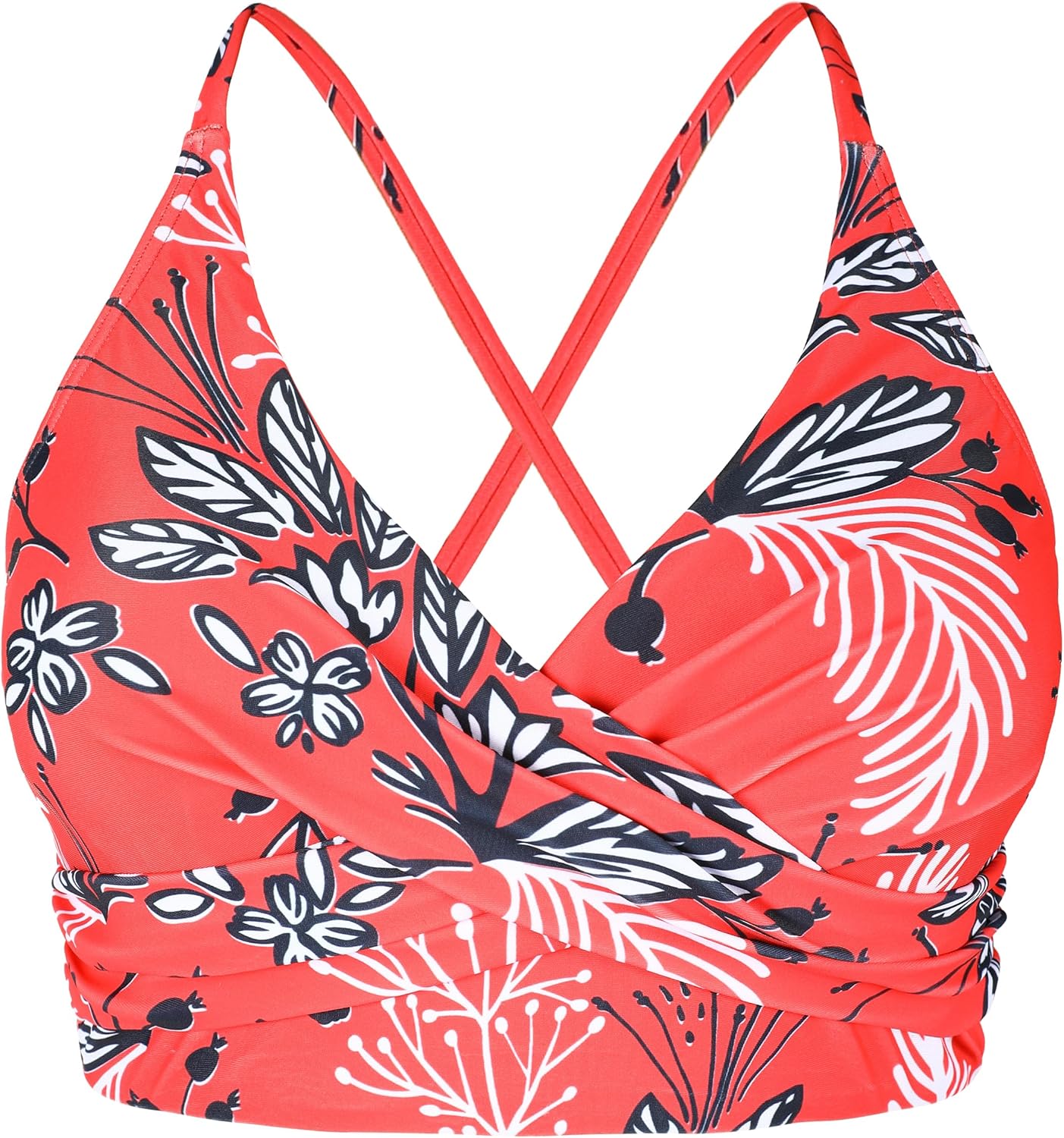 Hilor Women's Push Up Bikini Tops Underwire Swimsuit Top Sexy V Neck Bikini Bathing Suit Swim Tops - Image 3