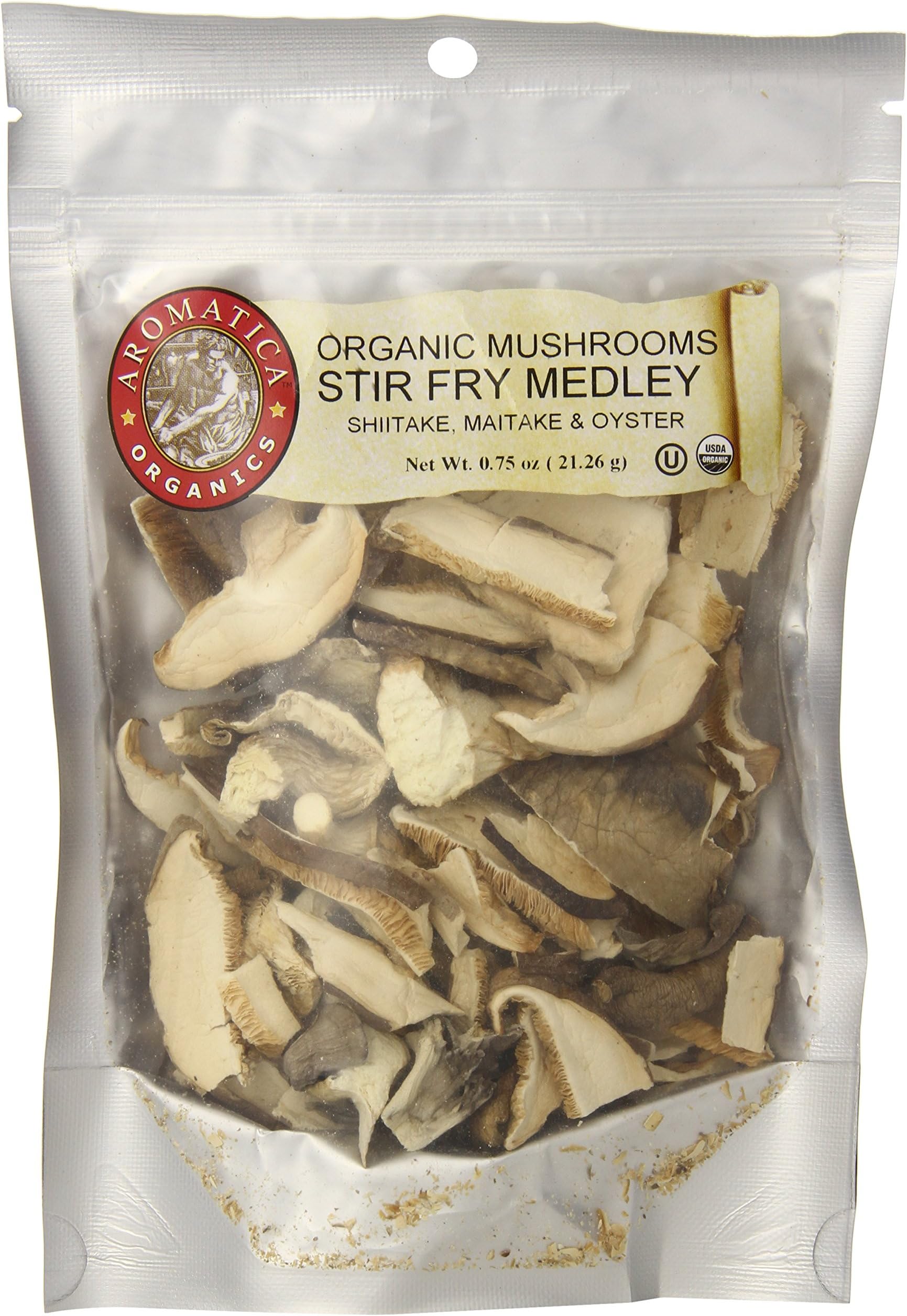 Aromatica Organics Stir Fry Medley Mushrooms, .75-Ounce Bags (Pack of 3)