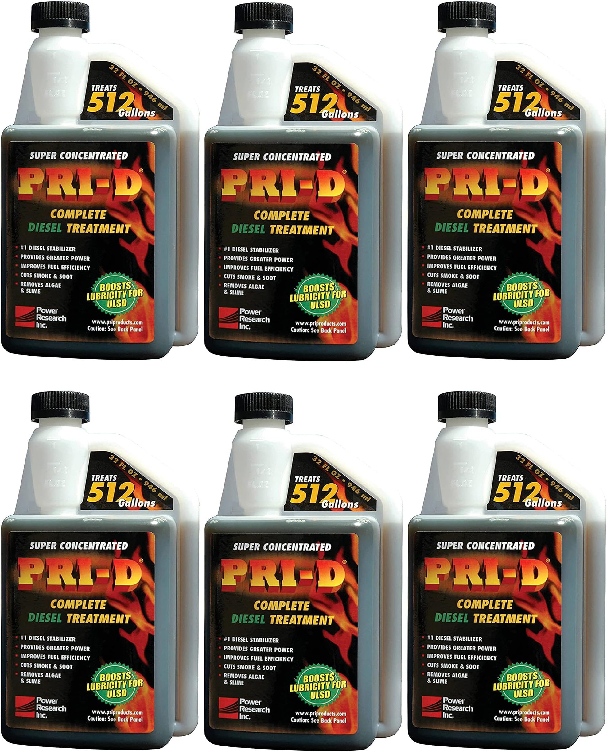 SAFECASTLE PRI-D Fuel Diesel Treatment for Lubricity & Stability Improved Performance, Maintenance, and Emissions Reductions, Maximum Lubricity Protection, Super Concentrated & Safe (32 Oz (06 Pack))