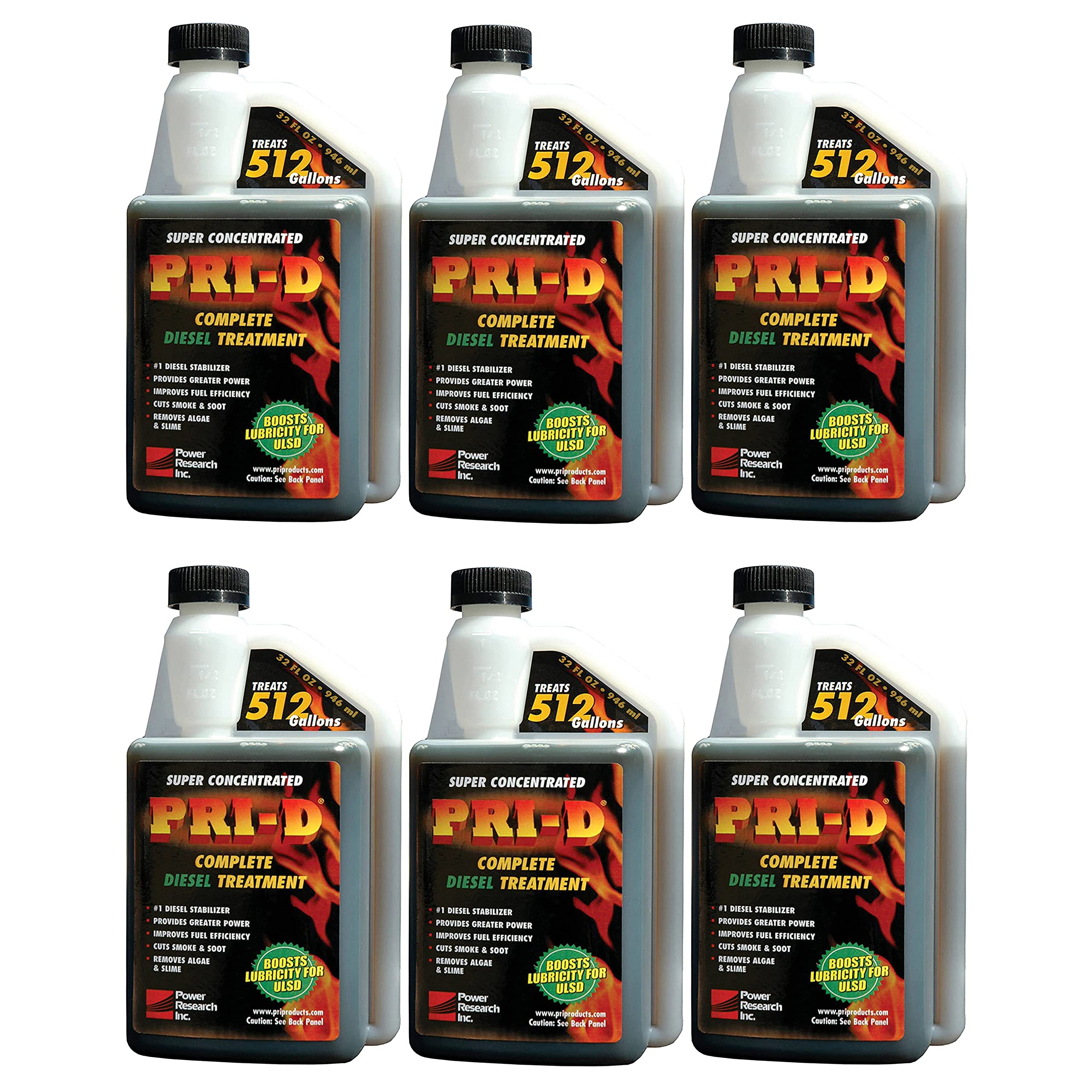 SAFECASTLE PRI-D Fuel Diesel Treatment for Lubricity & Stability Improved Performance, Maintenance, and Emissions Reductions, Maximum Lubricity Protection, Super Concentrated & Safe (32 Oz (06 Pack))